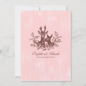 Deer Darlings Weddenschap Uitnodiging Roze Bruin (Achterkant)