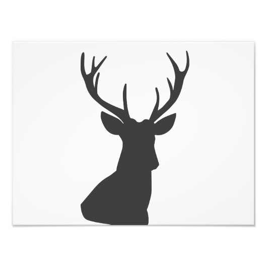 Deer Deer Silhouette Animal Wild Postca Foto Afdruk (Voorkant)