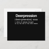 Deer Depression Funny Hunter Definition Huntin Briefkaart (Voorkant / Achterkant)