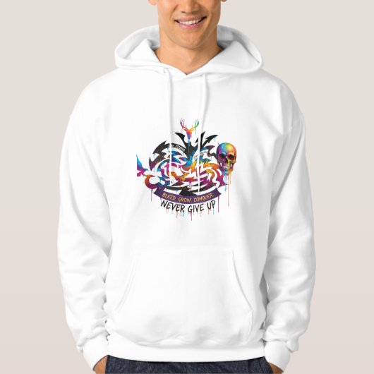 Deer Design Sweat à capuche – Motivation Ne jamais (Devant)