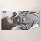 Deer d'hiver/Buck art (Serviette de bain)