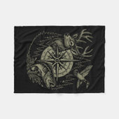 Deer Duck Fishing Hunting Solves Most Of My Proble Fleece Deken (Voorkant (Horizontaal))