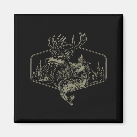 Deer Duck Fishing Hunting Solves Most Of My Proble Magneet (Voorkant)