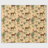 deer en bomen cadeaupapier (Vlak)