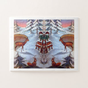 Deer en eekhoorns kunst legpuzzel