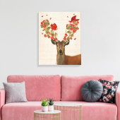 Deer en Tortelduifjes Canvas Afdruk (Insitu (Woonkamer))