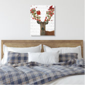 Deer en Tortelduifjes Canvas Afdruk (Insitu (Slaapkamer))