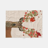 Deer en Tortelduifjes Fleece Deken (Voorkant (Horizontaal))
