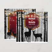 Deer en Trees Rustic Winter Woodland Wedding Kaart (Voorkant / Achterkant)