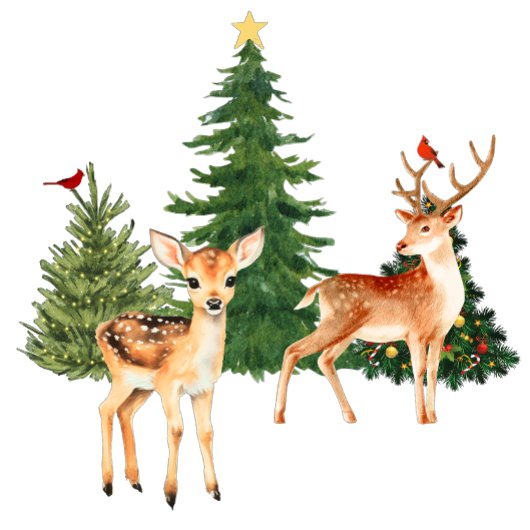 Deer en Trees T-shirt