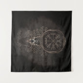 Deer en Vegvisir - Viking Navigation Compass Wandkleed (Voorkant (horizontaal))