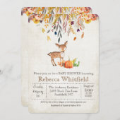 Deer Fall quitte Citrouille Baby shower Invitation (Devant / Derrière)