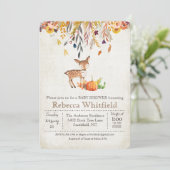 Deer Fall quitte Citrouille Baby shower Invitation (Debout devant)