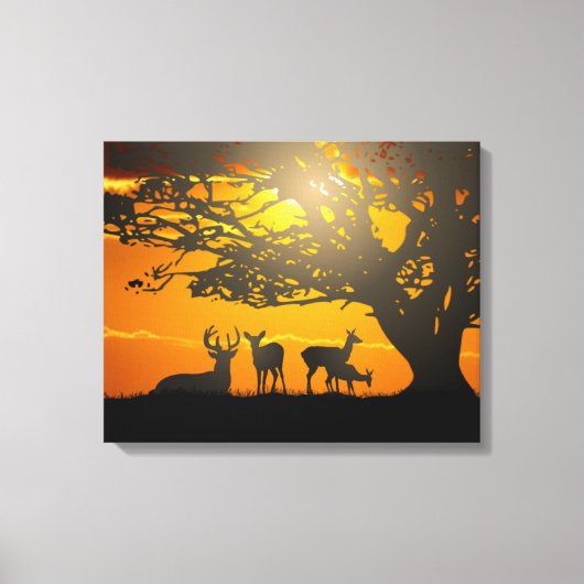 Deer Family Canvas Afdruk (Voorkant)