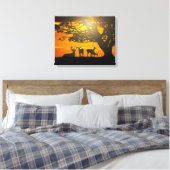 Deer Family Canvas Afdruk (Insitu (Slaapkamer))