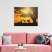Deer Family Canvas Afdruk (Insitu (Woonkamer))