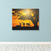 Deer Family Canvas Afdruk (Insitu (Houten vloer))
