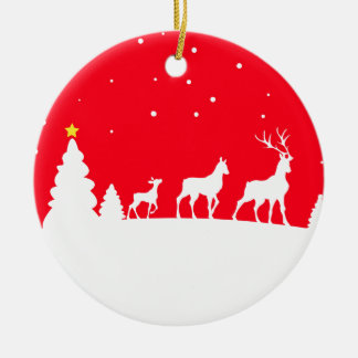 deer family keramisch ornament