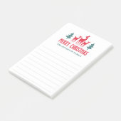 Deer family Merry Christmas name lined Post-it® Notes (Schuin)
