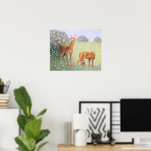 Deer Family Poster (Thuiskantoor)