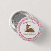 Deer Fawn Baby shower Ronde Button 3,2 Cm (Voorkant /achterkant)