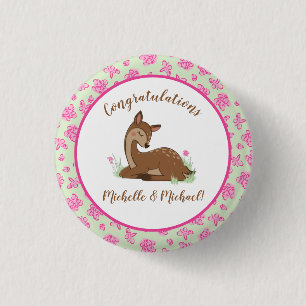 Deer Fawn Baby shower Ronde Button 3,2 Cm