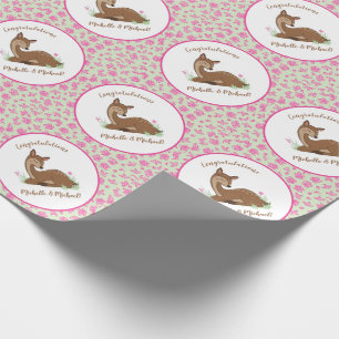 Deer Fawn Baby shower Woodland Animals Cadeaupapier
