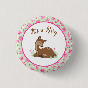 Deer Fawn Baby shower Woodland Animals Ronde Button 3,2 Cm