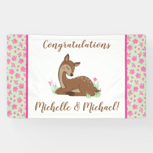 Deer Fawn Baby shower Woodland Animals Spandoek