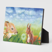 Deer Fawn en Squirrel Fotoplaat (Zijkant)