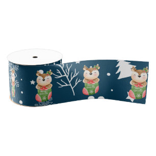 Deer Feestdagen aanpassen Grosgrain Lint