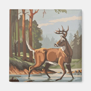  Deer Forest Schilderachtig PBN Magnet Magneet