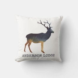 Deer Forest, Waterverf met naam Kussen