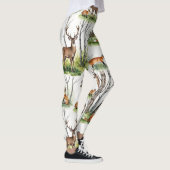 Deer Fox Forest Naadloos Patroon Leggings (Rechts)