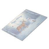 Deer & Funny Snowman Kerstmis Notitieblok (Schuin)