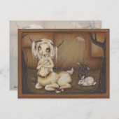 Deer girl zombie gothic fantasy briefkaart (Voorkant / Achterkant)