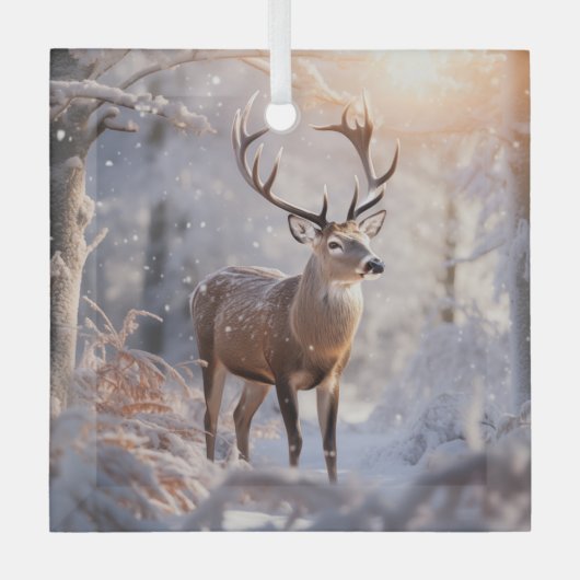 Deer Glas Ornament (Voorkant)