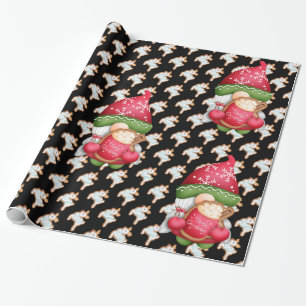 Deer Gnome past kleur aan Cadeaupapier