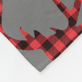 Deer Head Antlers Patroonbuffel Pset Monogram Fleece Deken (Hoek)