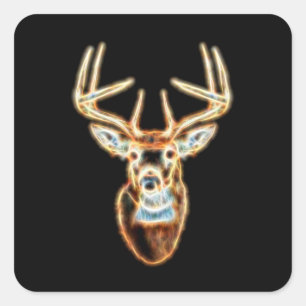 Deer Head Energy Spirit Vierkante Sticker
