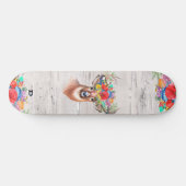 Deer Head met Flowers Dd Brand Skateboard (Horizontaal)