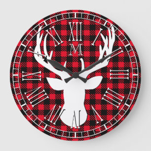 Deer Head Monogram Buffalo Pset Grote Klok