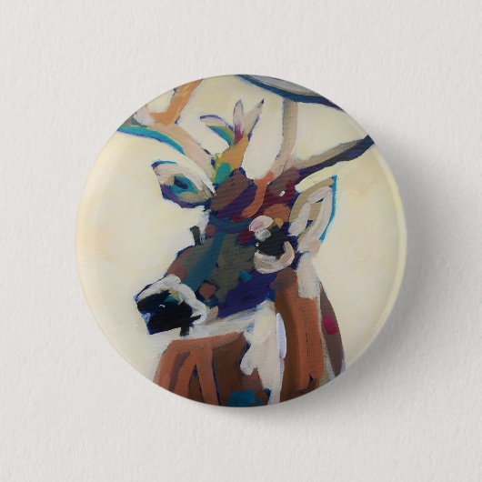 Deer Head Ronde Button 5,7 Cm (Voorkant)