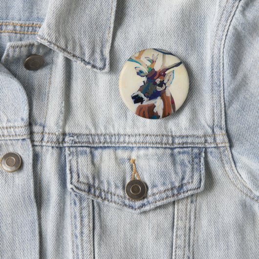 Deer Head Ronde Button 5,7 Cm (In situ)