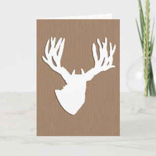Deer Head Silhouette voor Hunter Birthday Kaart