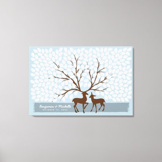Deer Heart Guest Book Canvas - 250 ruimtes (Voorkant)