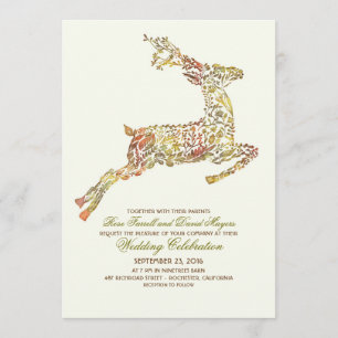 Deer Herfst Woodland Wedding Invitations Kaart