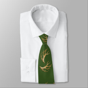 Deer Hunter Antlers Forest Green Stropdas