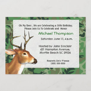 Deer Hunter Birthday Invitation Kaart