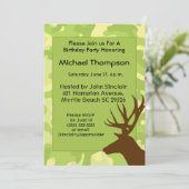 Deer Hunter Camouflage Birthday Uitnodiging (Staand voorkant)